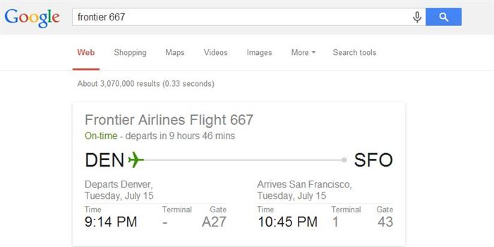 Check Flight Information-15 Google Hacks That Make Your Life Simpler