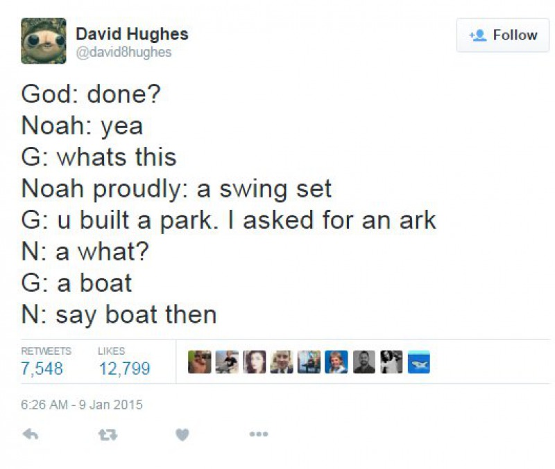 God and Noah Again-15 Tweets About God That Will Make You Laugh