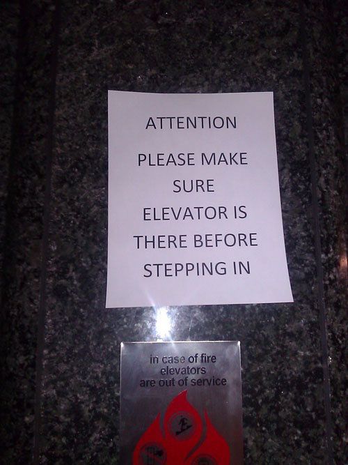 Yes, This Elevator Kind of Plays Hide and Seek with People Around-15 Signs That Are Too Dumb To Digest