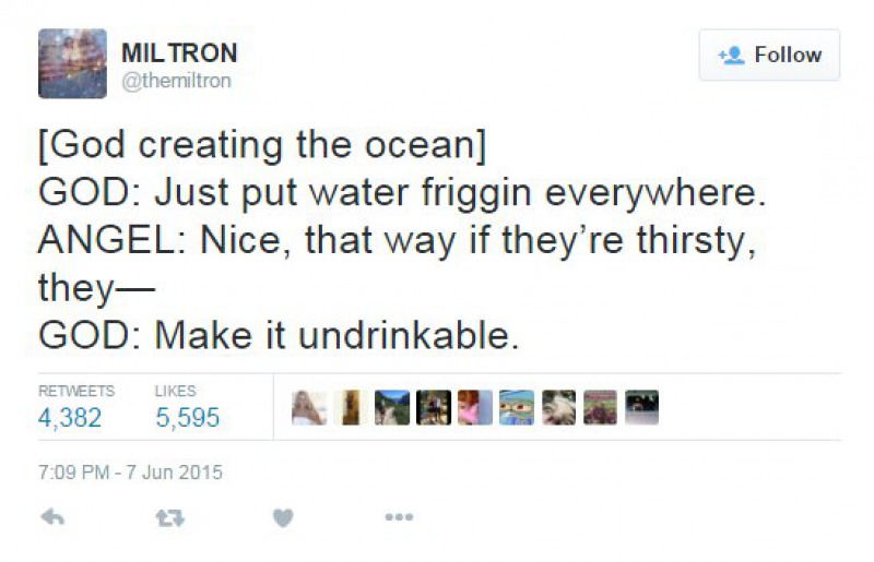 When God Threw Handful of Salt into the Ocean-15 Tweets About God That Will Make You Laugh