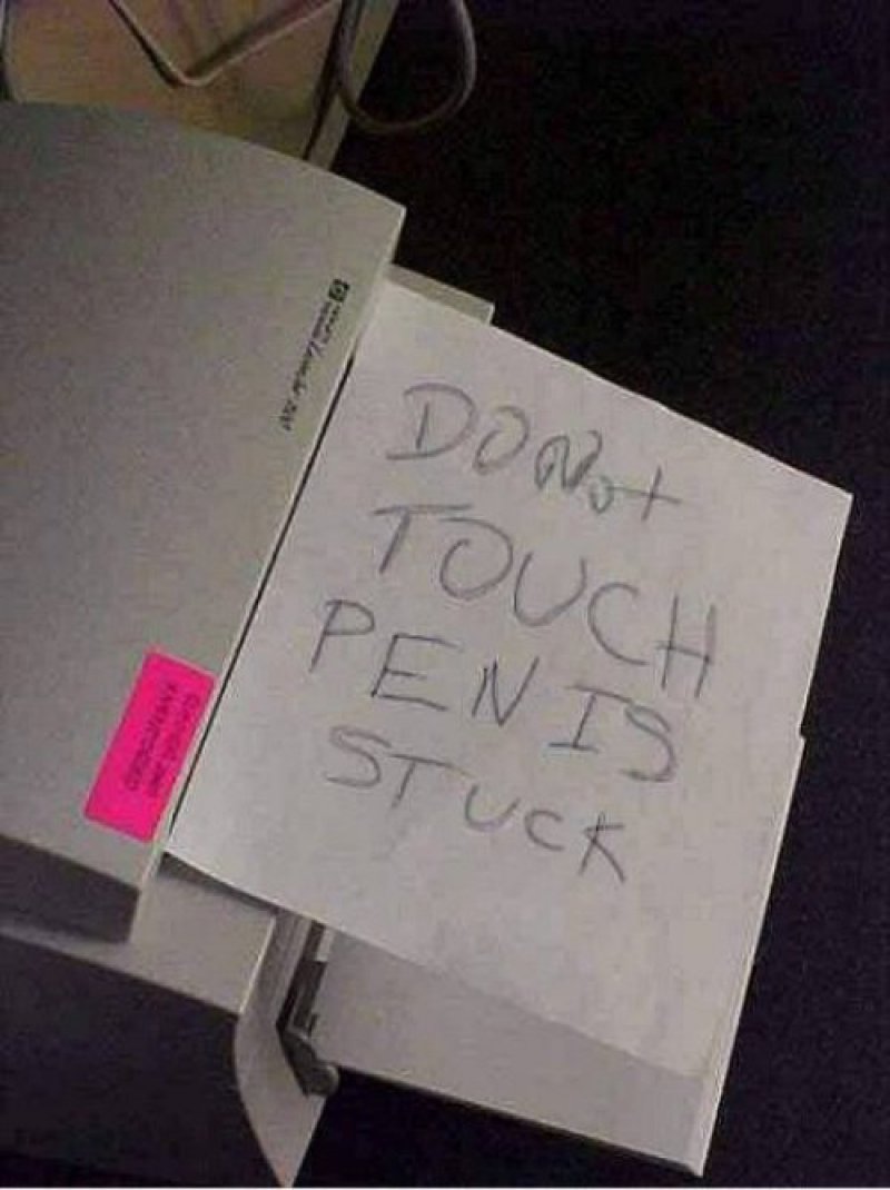 Copier Broken Due To Body Part Being Stuck-12 Funniest Out Of Order Signs Ever