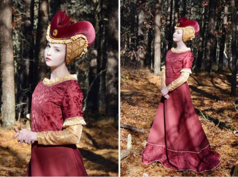 Maroon Gown with Gold Detailing-Meet The Girl Who Sews Her Own Cosplay Dresses