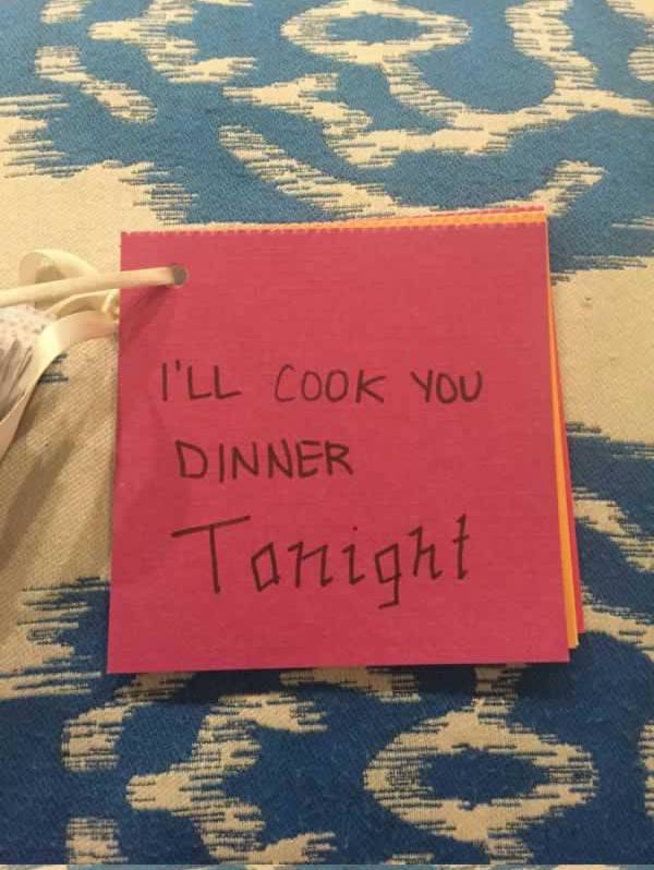 I Will Cook You Dinner Tonight-15 Awesome Coupons Made By This Girl For Her BF On Their Anniversary