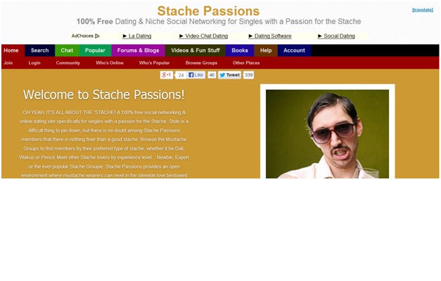 Stache Passions-Most Bizarre Dating Websites