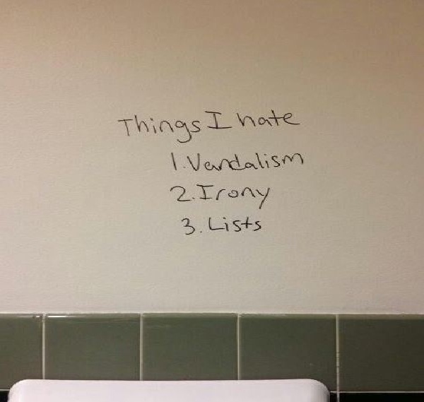 Irony works well-Funniest Toilet Graffiti