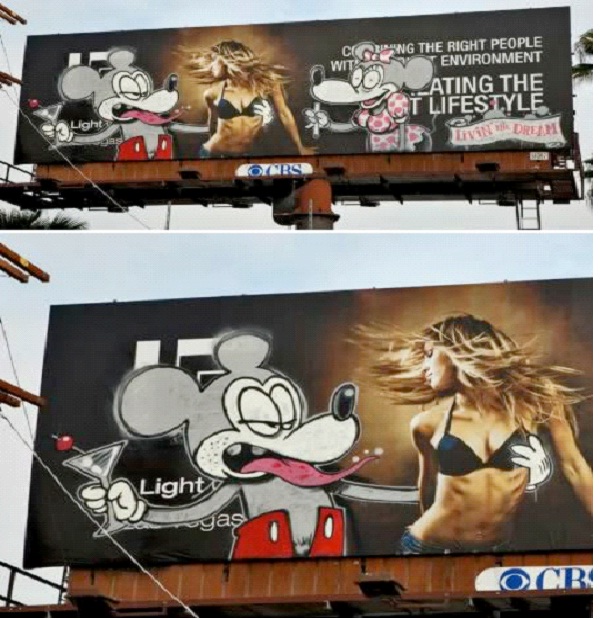 Mischievous Mouse-Funniest Billboard Graffiti