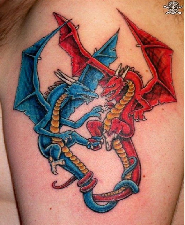 Yin And Yang Dragons-Amazing Dragon Tattoos