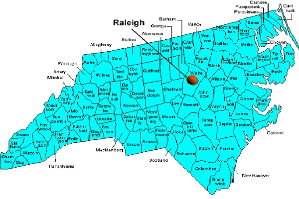 North Carolina - 9,848,060-US States With Highest Population