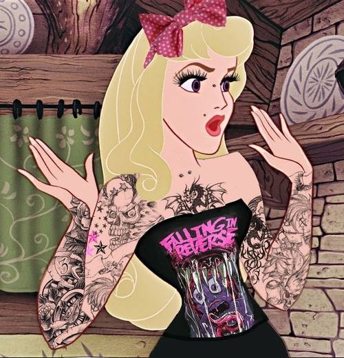 Cinderella-Disney Characters In Punk Look