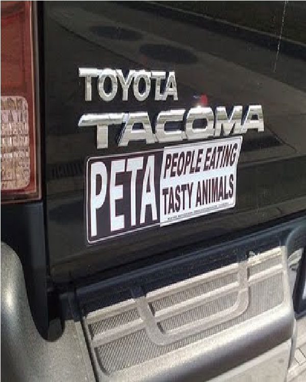 PETA Alternate Meaning Bumper Sticker-Funniest Bumper Stickers