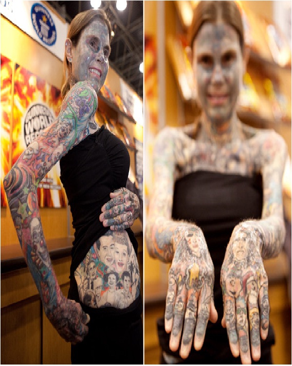 Tattoo Woman-15 Craziest World Records Ever Created