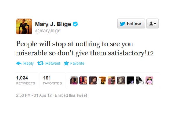 Mary J. Blige - Right Message But Wrong Word-Funniest Celebrity Tweets