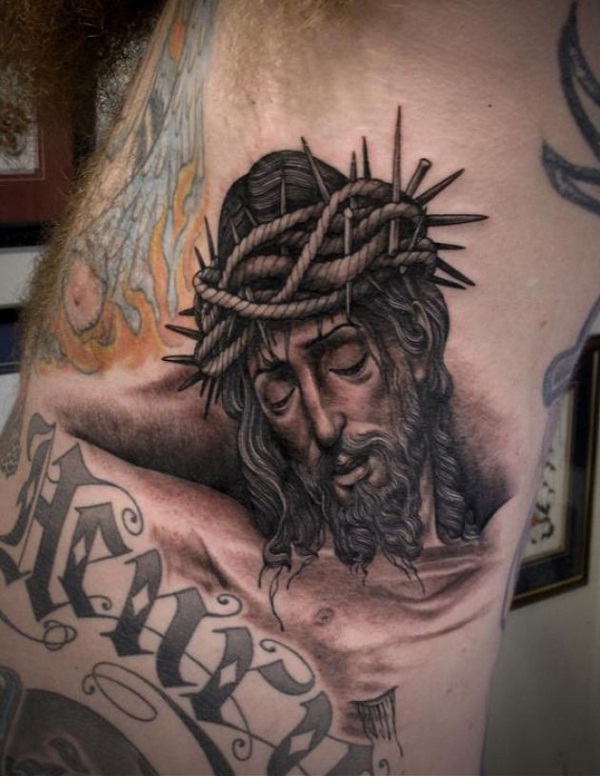 Side tattoo-Amazing Jesus Tattoos