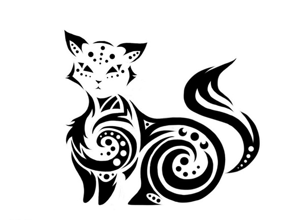Connect The Dots Cat Tattoo Design-Cat Tattoos Designs