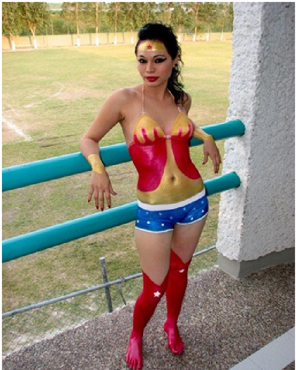 Wonder Woman-Best Halloween Body Paintings