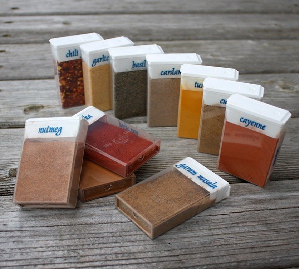 Tic-tac containers as spice stores-Amazing Kitchen Hacks