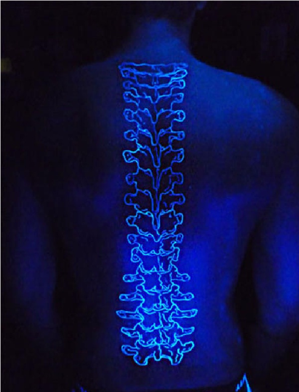 Spine-Glow In The Dark Tattoos