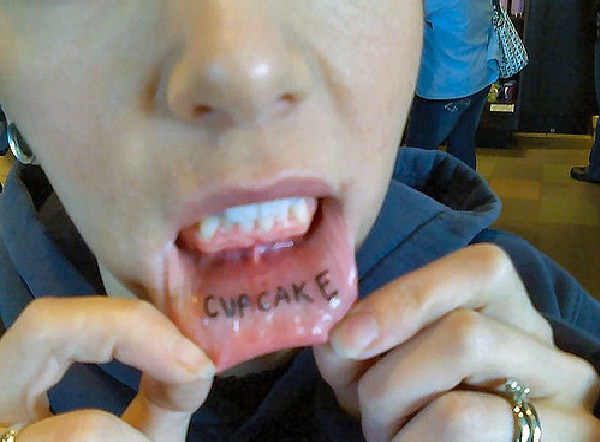 Cupcake-15 Worst Lip Tattoos Ever