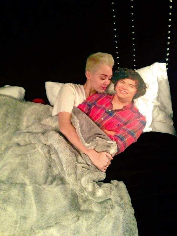 Miley In Bed With Harry??-15 Images That Show Miley Cyrus Has Become Trashy