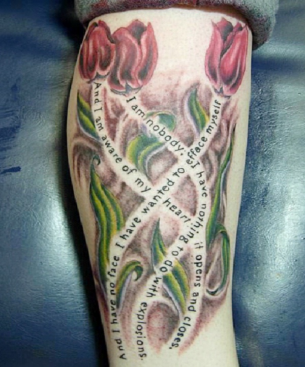 Sylvia Plath Flowers Tattoo-Longest Tattoos