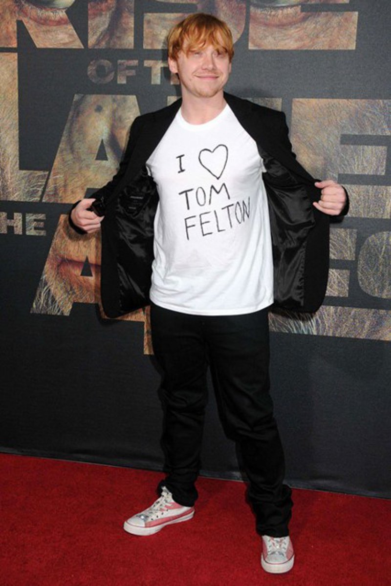 Rupert Grint-12 Celebrities Wearing Funny T-Shirts