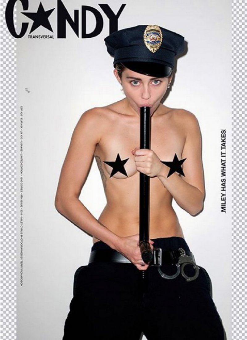 When She Posed Topless for the Candy Magazine-15 Images That Show Miley Cyrus Has Totally Lost It