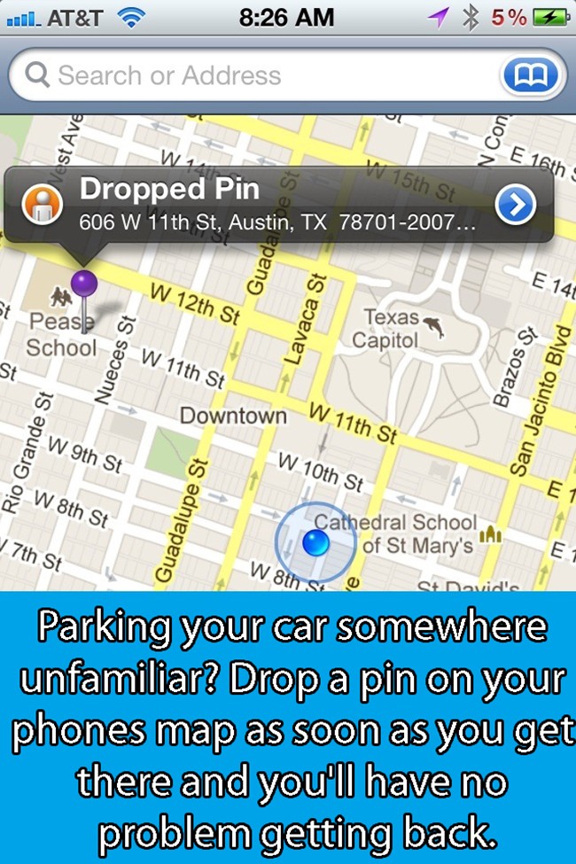 Use Google Maps ‘Pin’ Feature When Parking Car at Unknown Locations -Travel Hacks To Simplify Your Trips