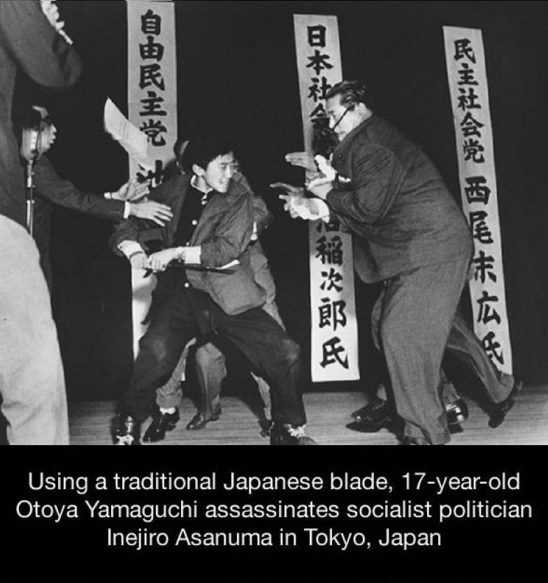 Japanese Politician Assassination-15 Historical Pictures That Are Really Shocking