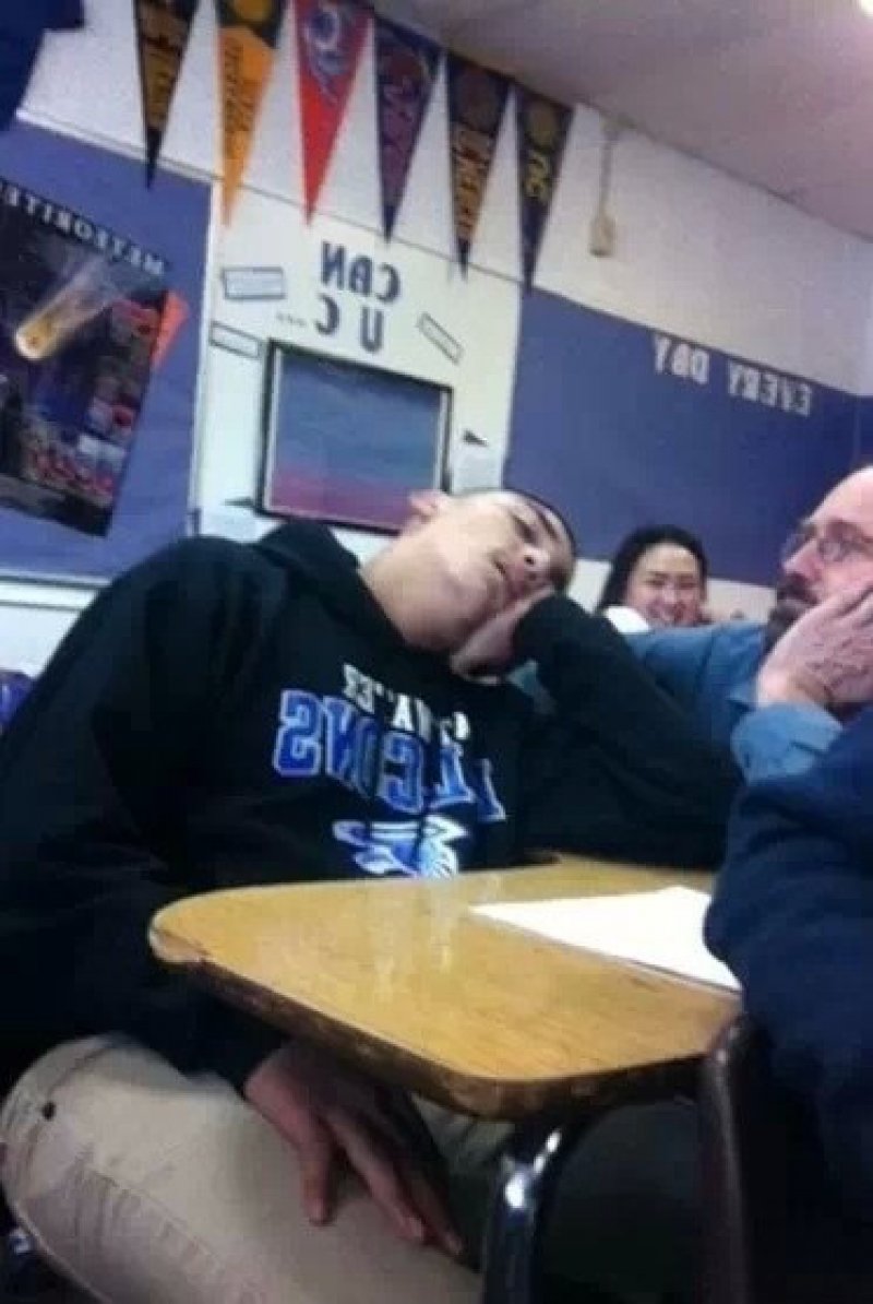 Watch Him Until He Wakes up-15 Teachers Who Are Tired Of Annoying Students