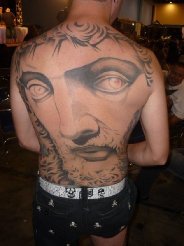 Full back-Amazing Jesus Tattoos