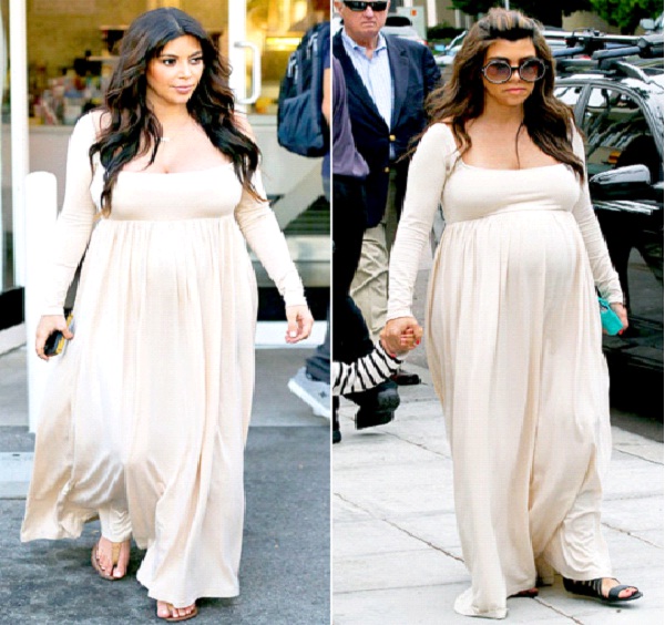 Kim Kardashian or Kourtney Kardashian-Celebrities Who Wore The Same Dress At The Same Time Unknowingly