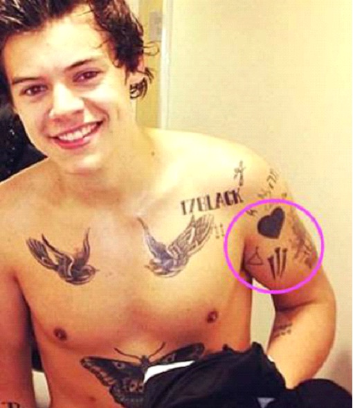 Heart-12 Amazing Harry Styles' Tattoos