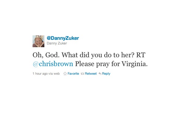 Danny Zuker's Response to Chris Brown-Funniest Celebrity Tweets