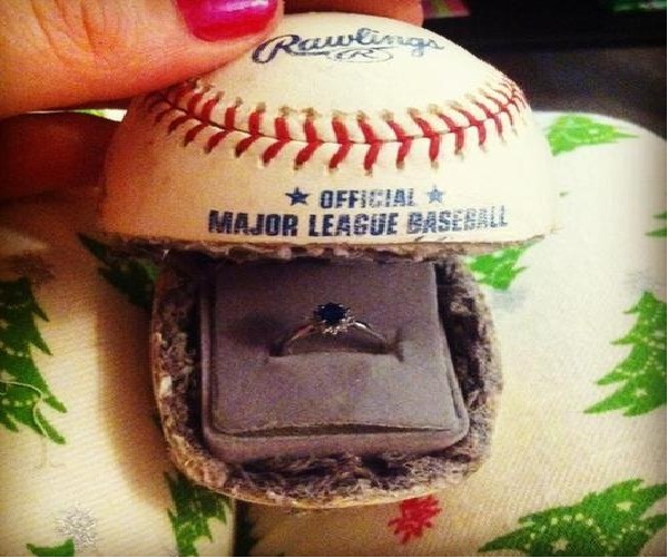 In a baseball-Unusual Ways To Propose