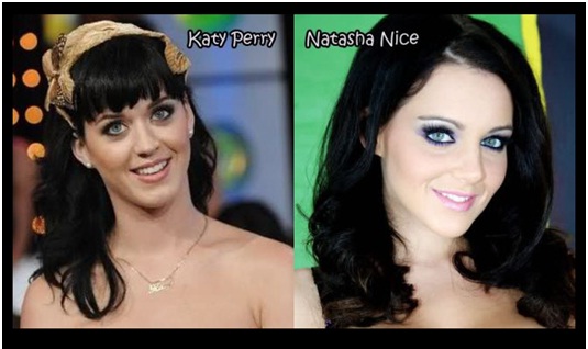 Katy Perry Vs. Natasha Nice-Celebrities & Their Pornstar Lookalikes
