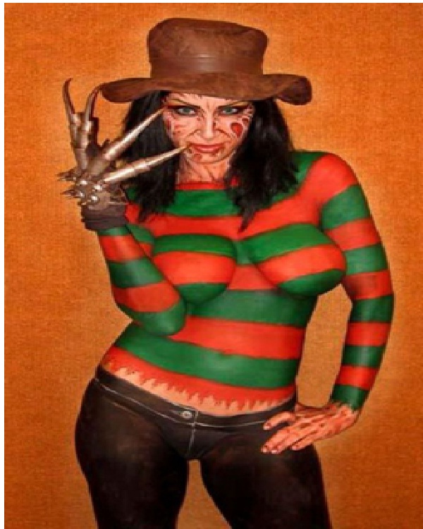 Freddy Krueger-Best Halloween Body Paintings