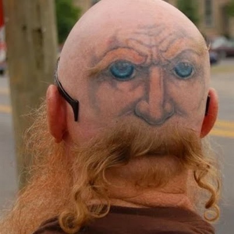 Lord Voldemort?-15 People With Terrible Face Tattoos