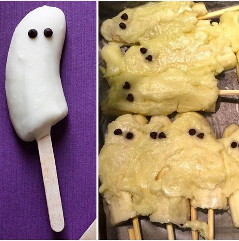 Frozen Banana Ghosts-15 Funniest Halloween Recipe Fails