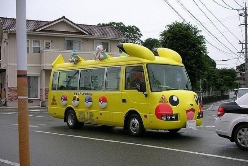 Pikachu School Bus in Japan-15 Weird Things That Can Happen Only In Japan