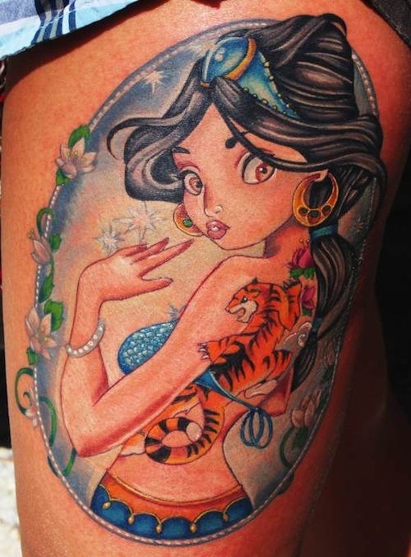 We Never Knew Jasmine Got Some Serious Swag-15 Most Inappropriate Disney Tattoos Found On The Internet