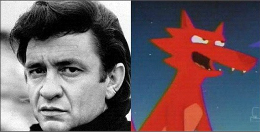 Johnny Cash As The Space Coyote In The Simpsons-24 Cartoons Voiced By Celebrities