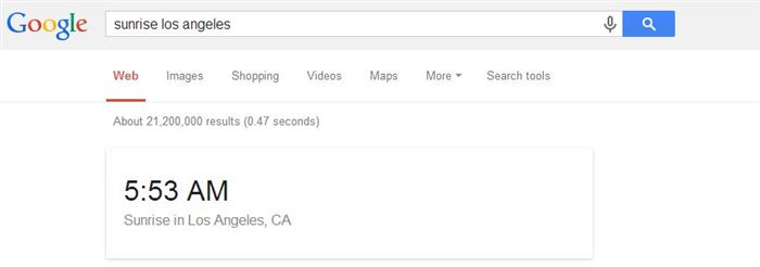 Know Sunrise and Sunset Times in Your Town-15 Google Hacks That Make Your Life Simpler