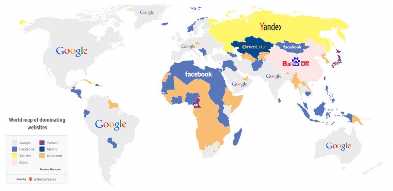 Countries and Their Favorite Websites-15 Maps That Will Change The Way You See The World