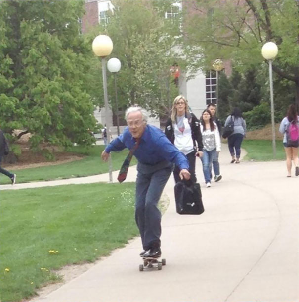 This Old Teacher Who Takes His Skateboard Passion to School-15 Awesome Teachers Everyone Would Like To Have