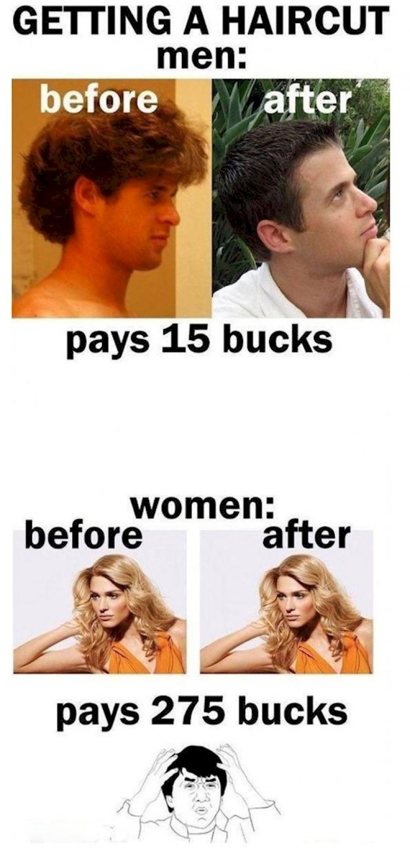 Haircuts: Men vs. Women-15 Hilarious Differences Between Men And Women