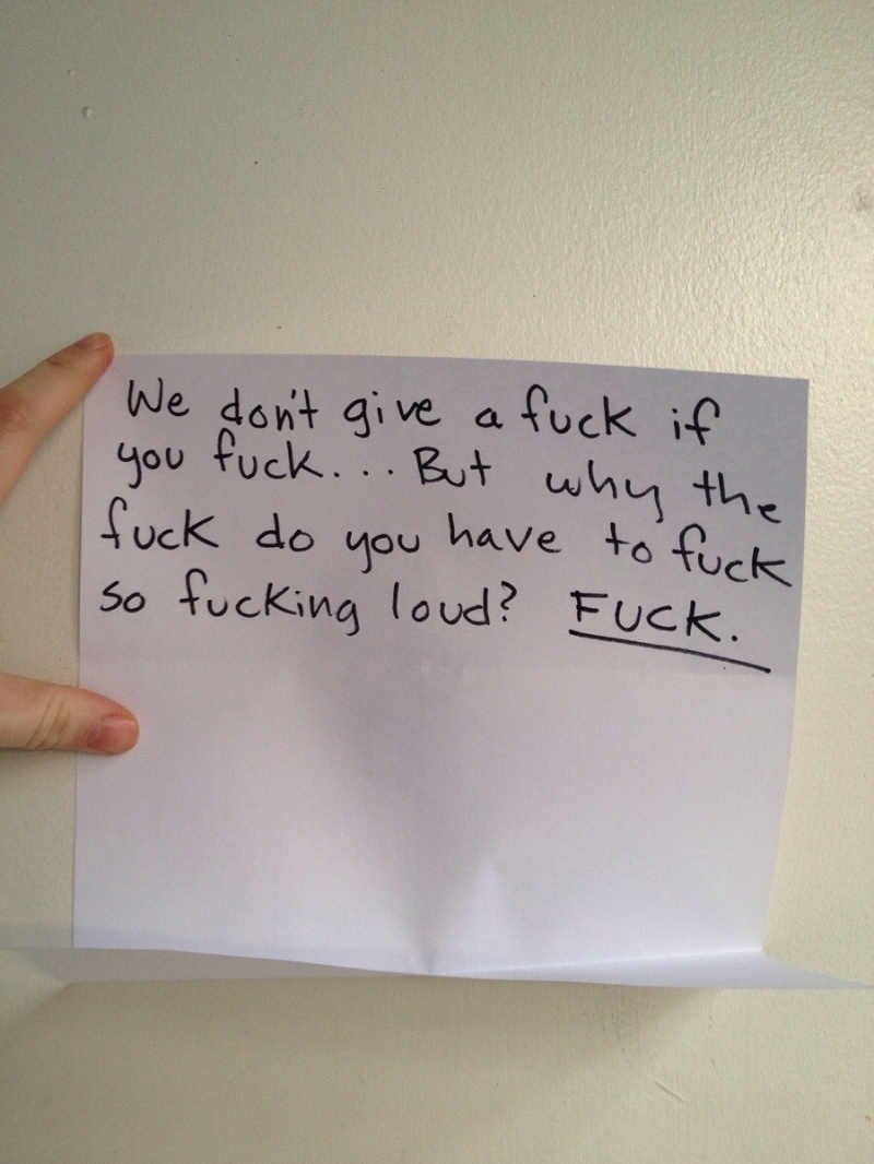 15 Funniest Notes Ever Left For Neighbors Having Sex Very Loud