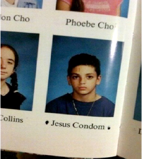 Jesus C0ndom-Worst Names For The School Yearbook