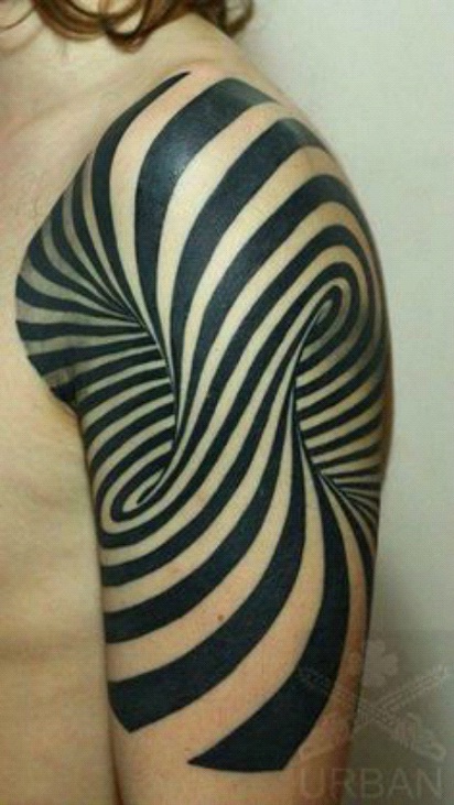 Zebra Swirl-24 Most Amazing Illusion Tattoos