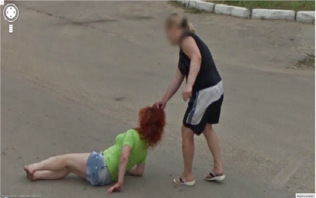 Cat Fight-Disturbing Google Street Views