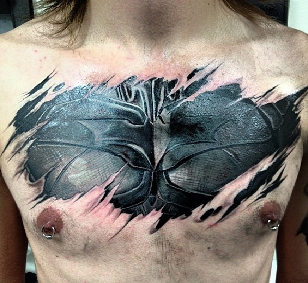 Chest-Batman 3D Tattoos